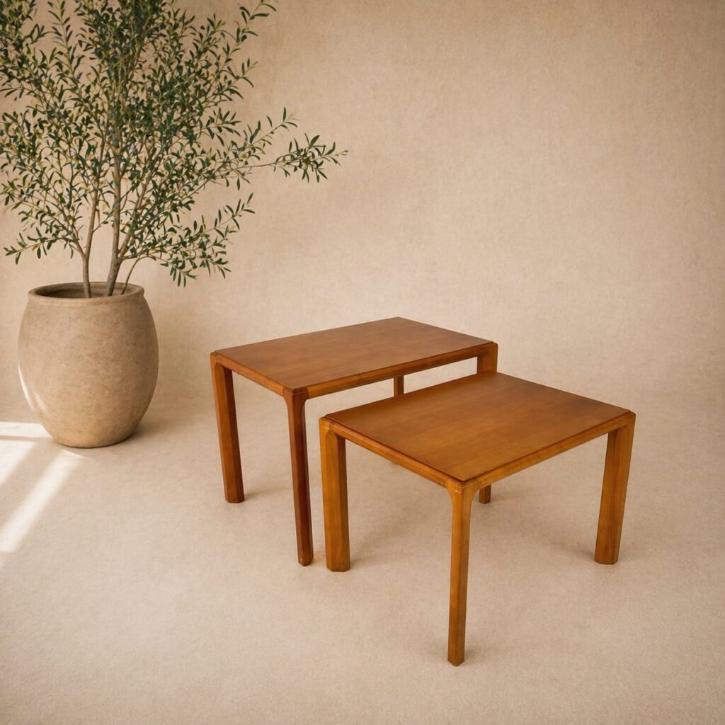 Anthroposophic Sidetables made of Cherry Wood, 1970s