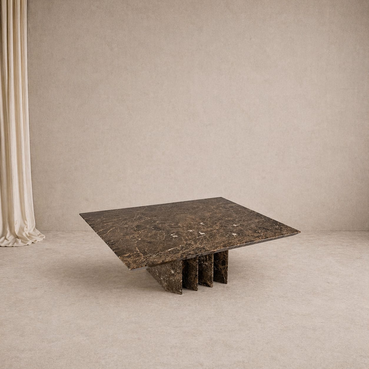 Italian Design Emperador Marble Coffee Table, 1980s - Afbeelding 2