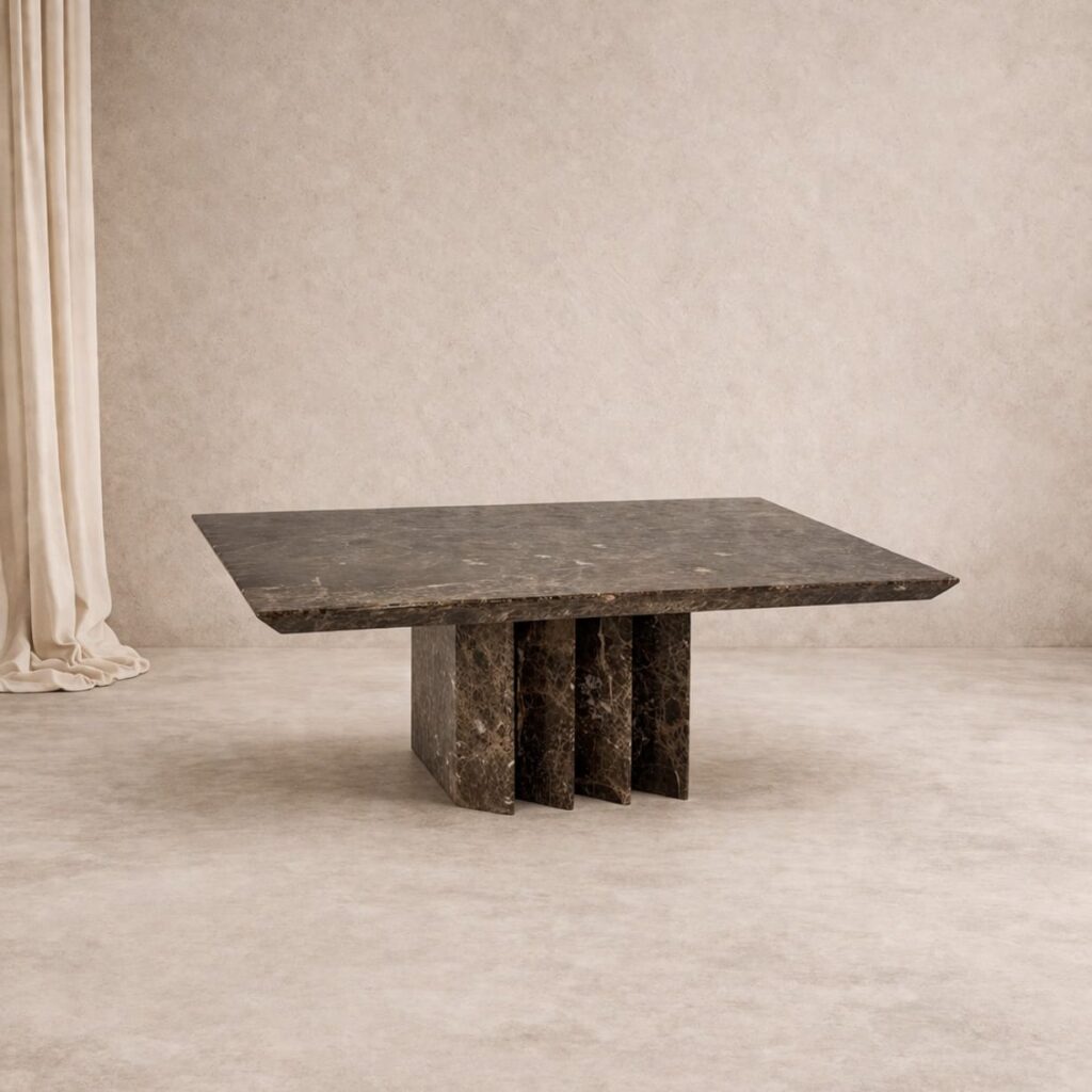 Italian Design Emperador Marble Coffee Table, 1980s