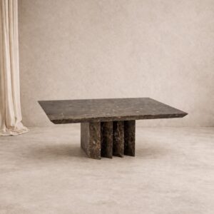 Italian Design Emperador Marble Coffee Table, 1980s