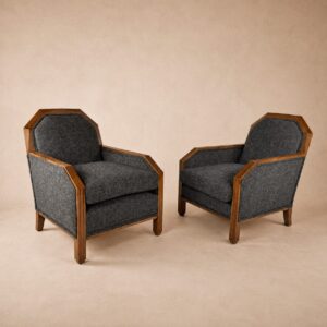 Set of 2 Art Deco Club Chairs, France, 1930s