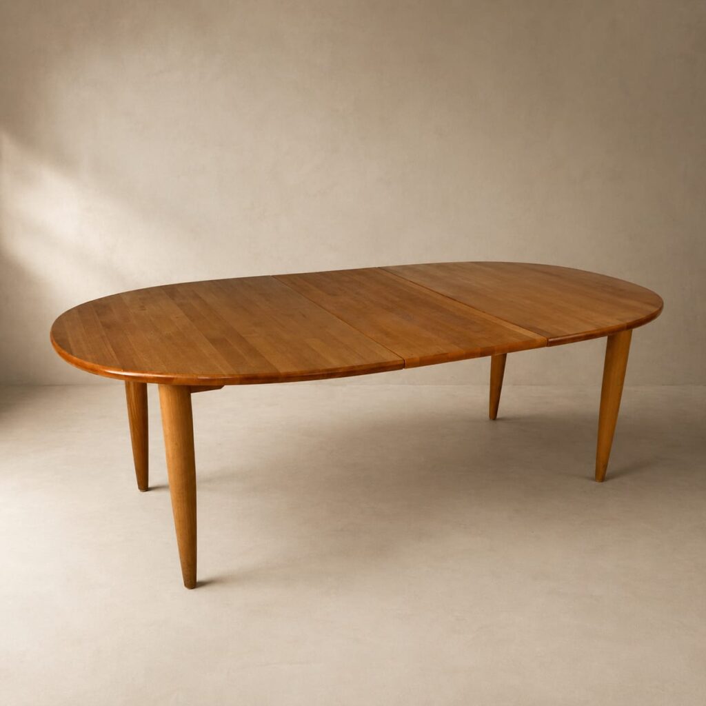 Large Danish Extandable Elm Dining Table, 1990s