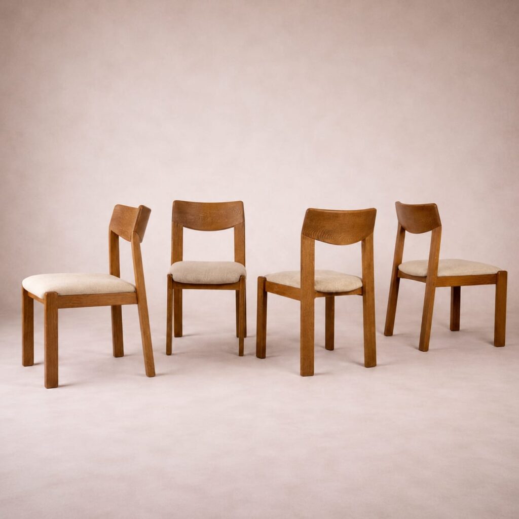 Set of 4 Danish Oak Dining Chairs, 1970s SOLD