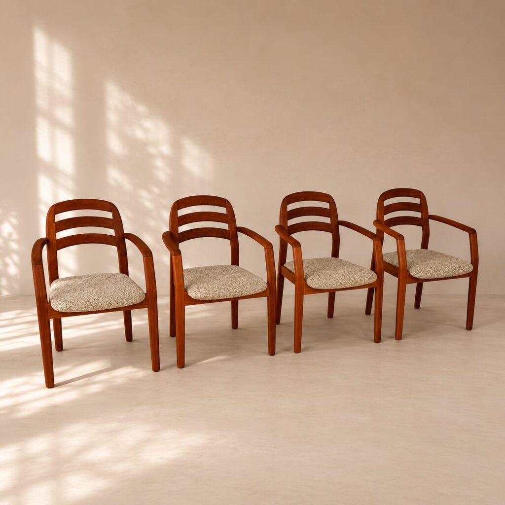 Set of 4 Mid Century Dyrlund Dining Chairs, 1970s SOLD