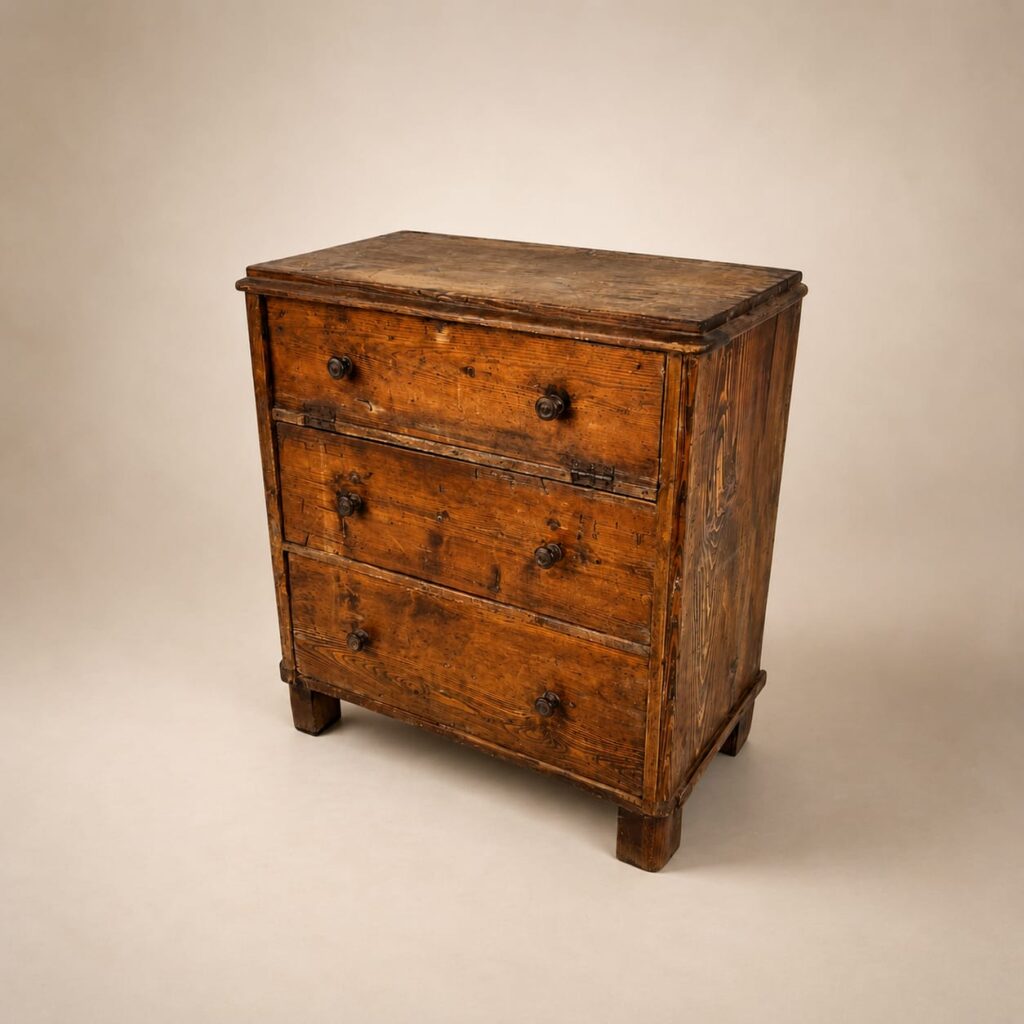 Antique pine chest of drawers, 1900s SOLD