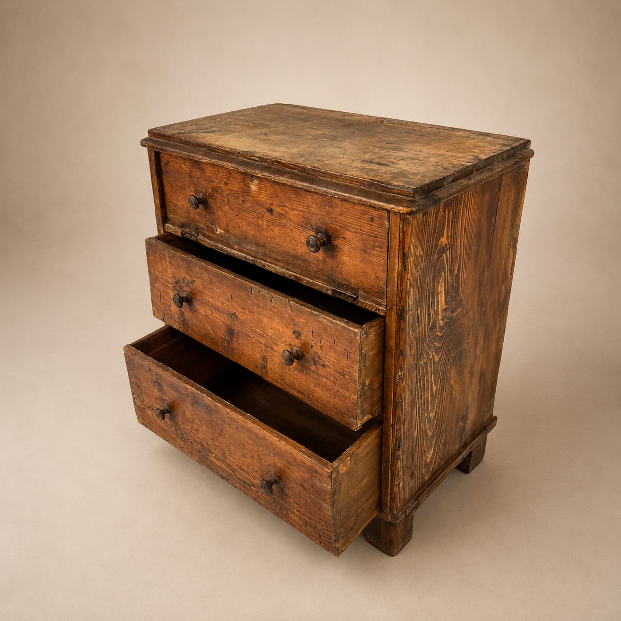 Antique pine chest of drawers, 1900s SOLD - Afbeelding 2