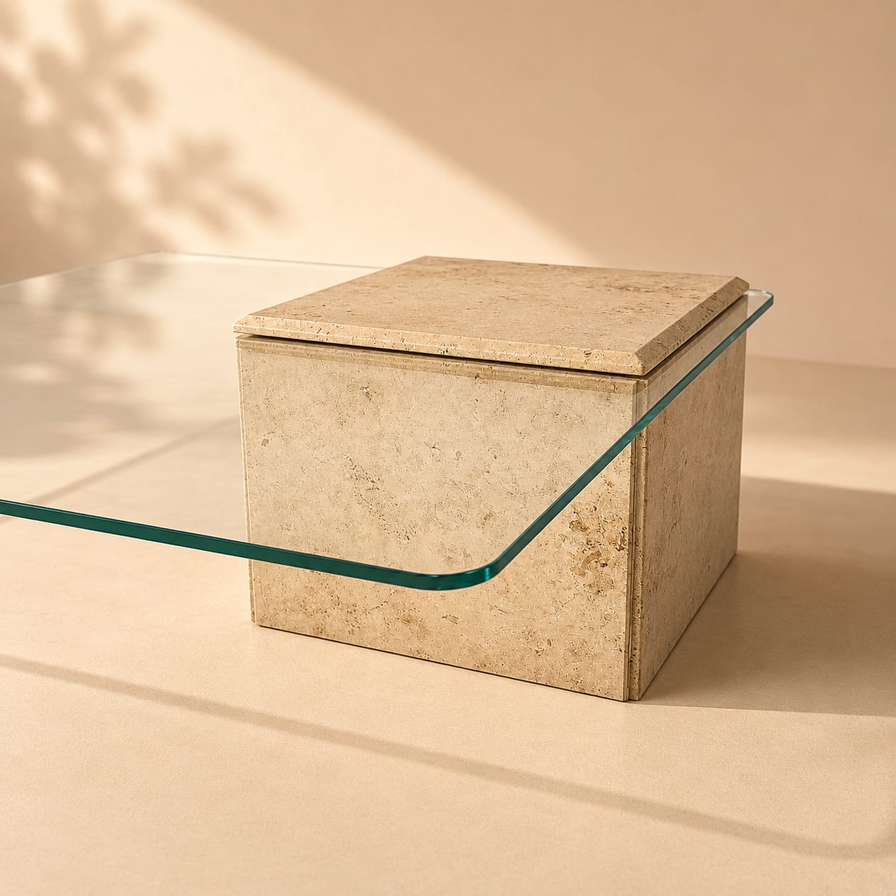 Vintage Italian Marble and Glass Coffee Table, 1970s - Afbeelding 2
