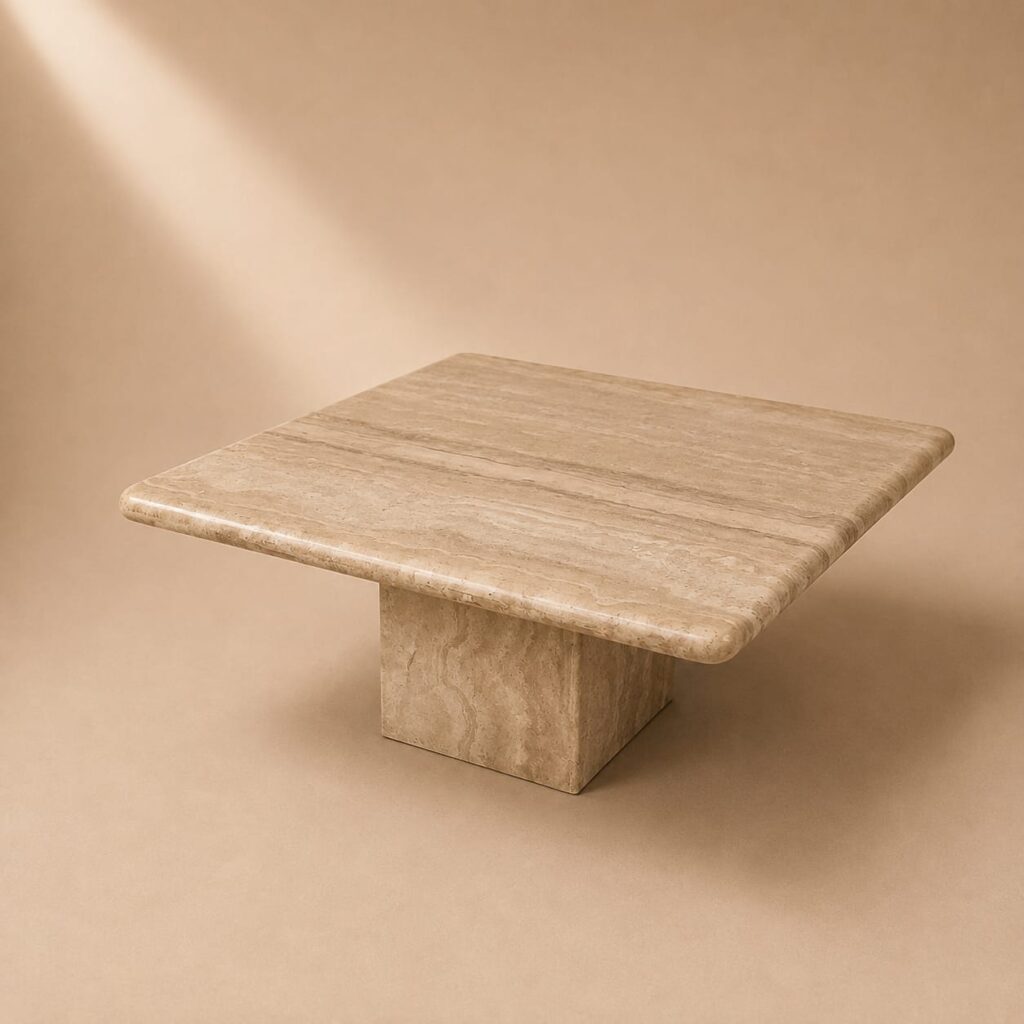 Vintage Italian Travertine Coffee Table, 1970s