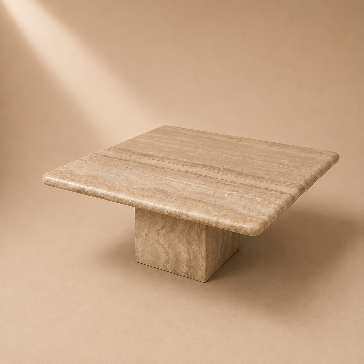 Vintage Italian Travertine Coffee Table, 1970s