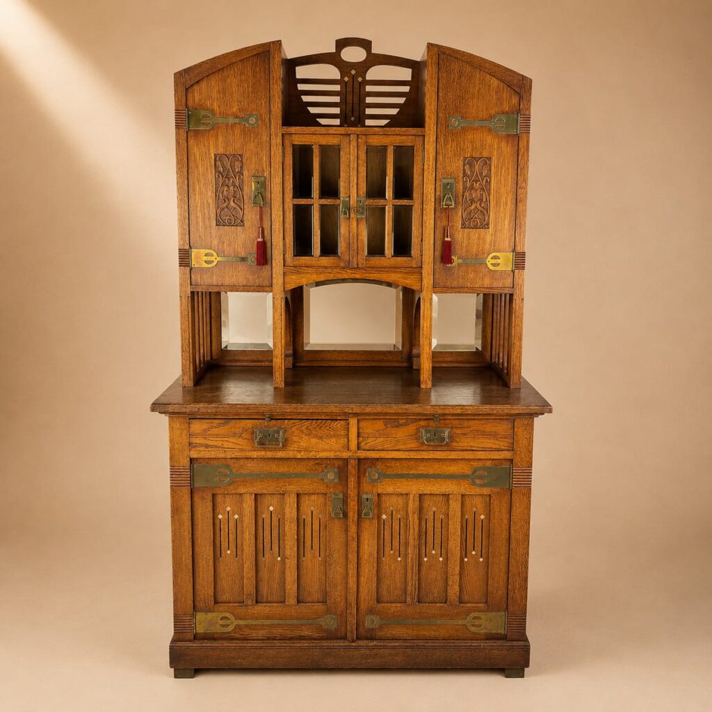 Art Nouveau Oak Cabinet, 1930s