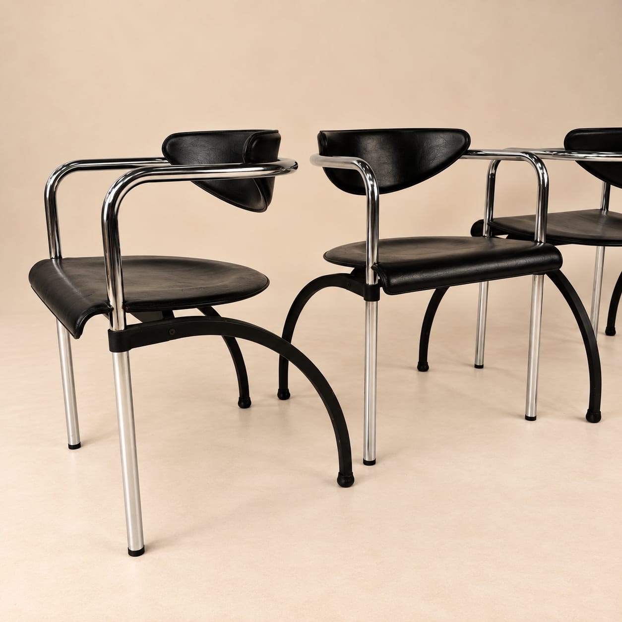 Set of 4 Postmoderne Dining Chairs by Arnold Merckx for Arco, 1980s SOLD - Afbeelding 4