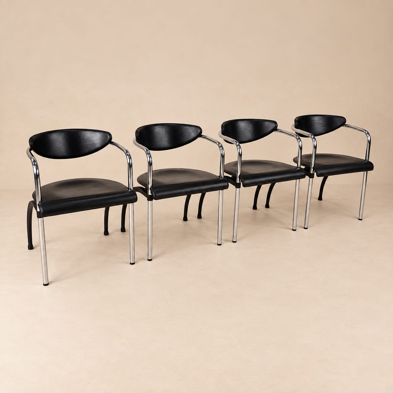 Set of 4 Postmoderne Dining Chairs by Arnold Merckx for Arco, 1980s