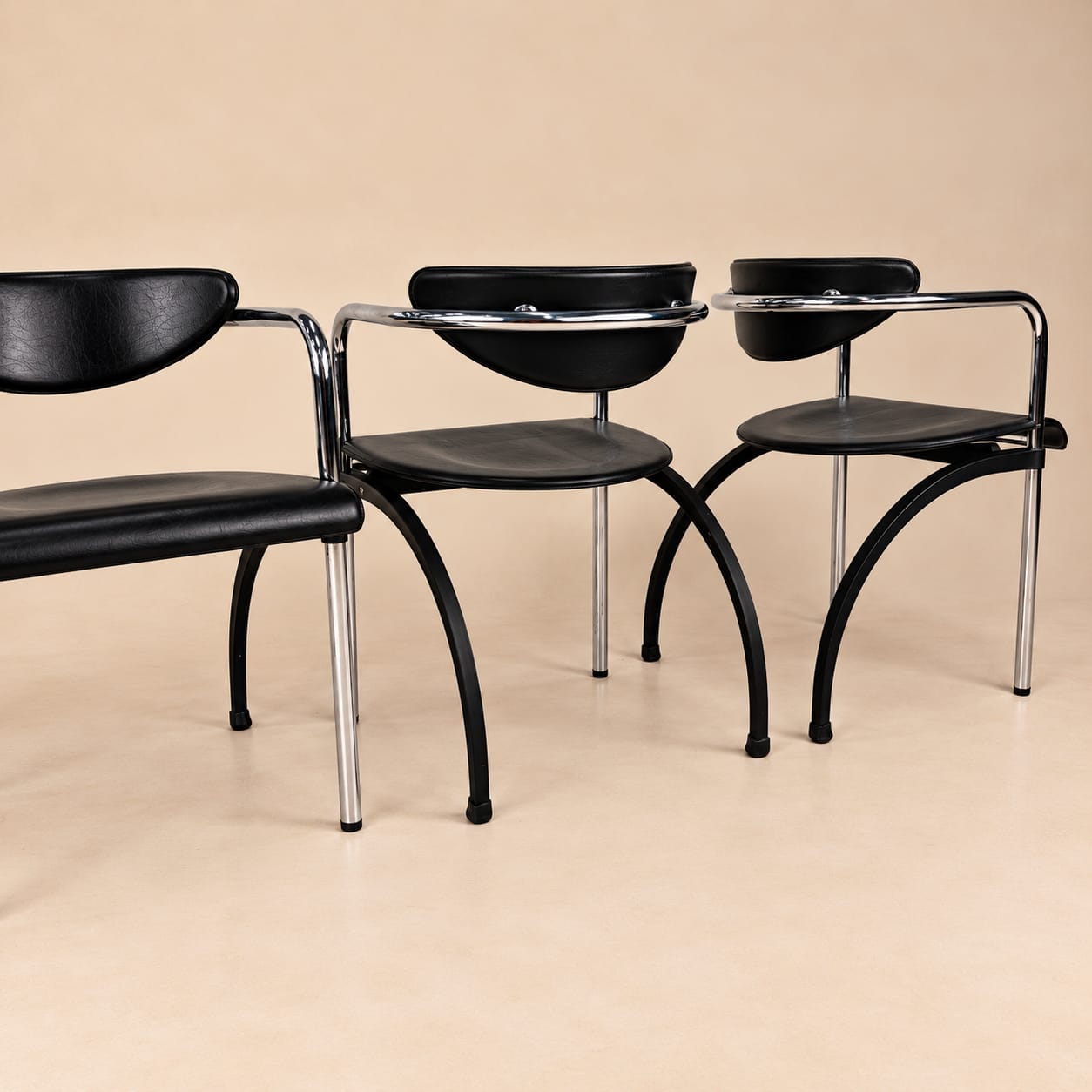 Set of 4 Postmoderne Dining Chairs by Arnold Merckx for Arco, 1980s SOLD - Afbeelding 6